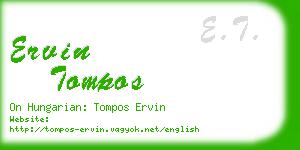 ervin tompos business card